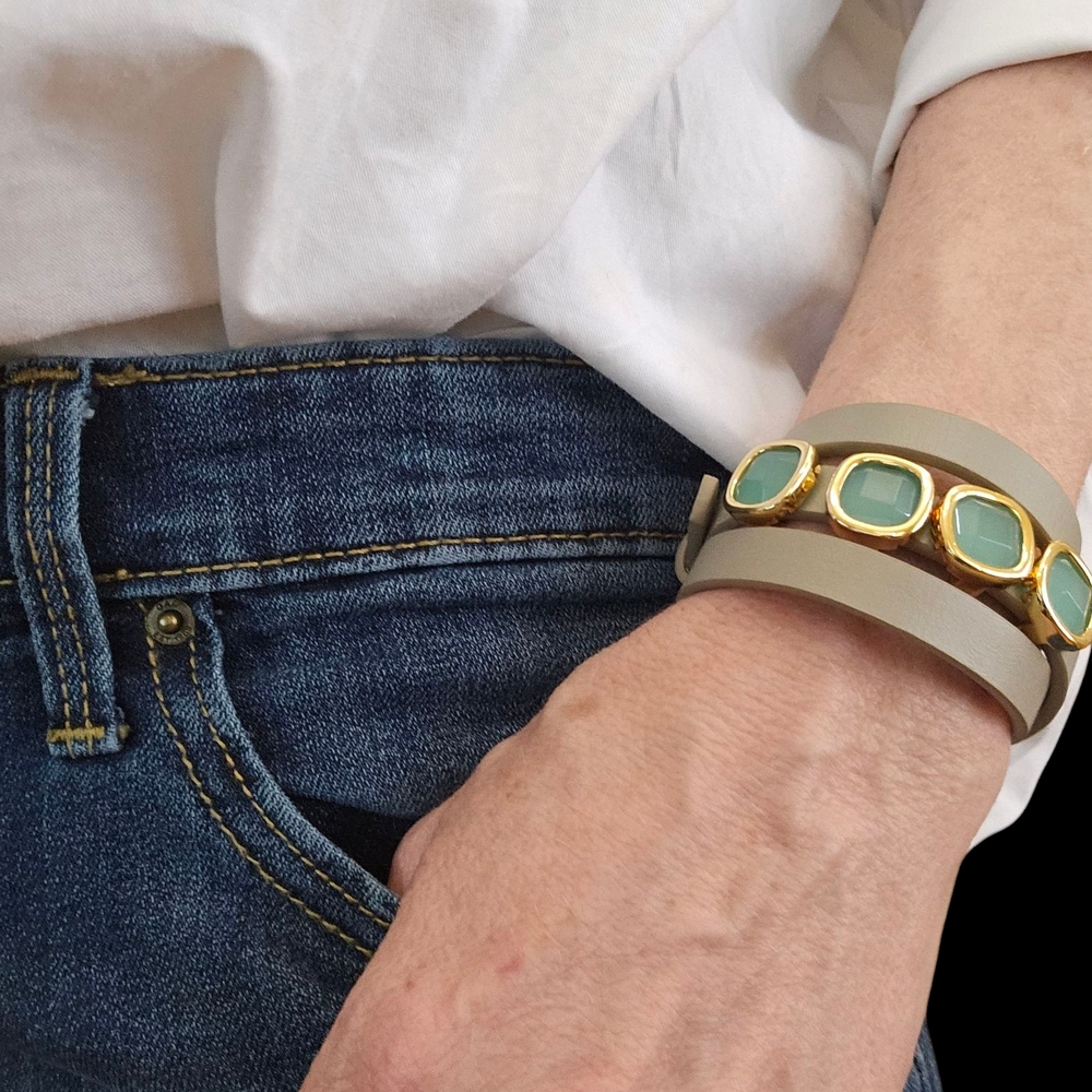 Black Leather Wrap Bracelet - Picture 3 of 4